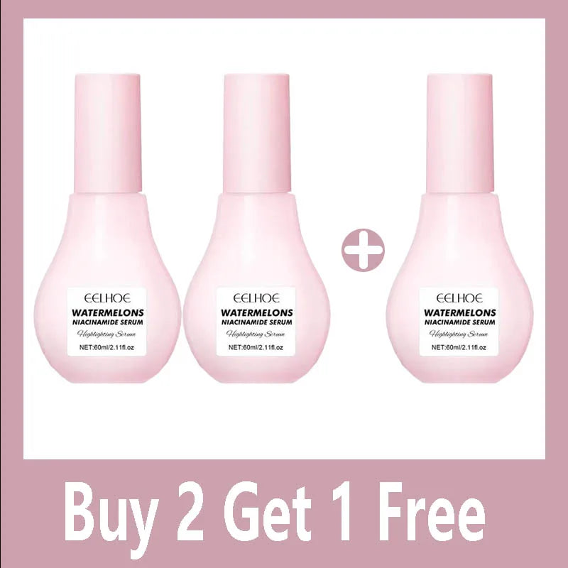 60ml Watermelon Glow Niacinamide Dew Drops Serum Priming Highlighter Serum Lightweight Hydrating Face Makeup Serum 2025