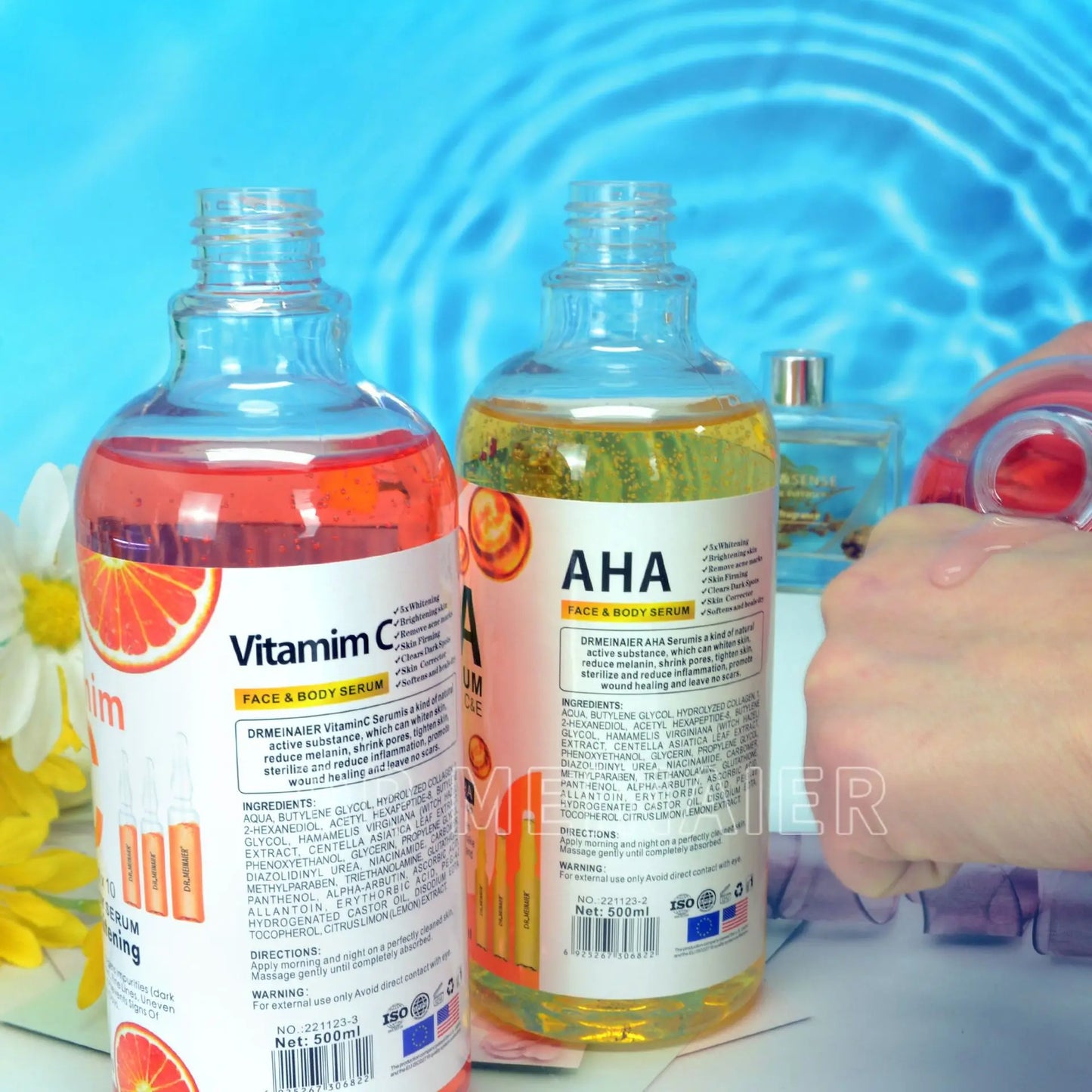 Hyaluronic Acid, Nicotinamide Vitamin C AHA Face Serum Spots Eraser Corrector Whitening Moisturizing Lightening Body Serum