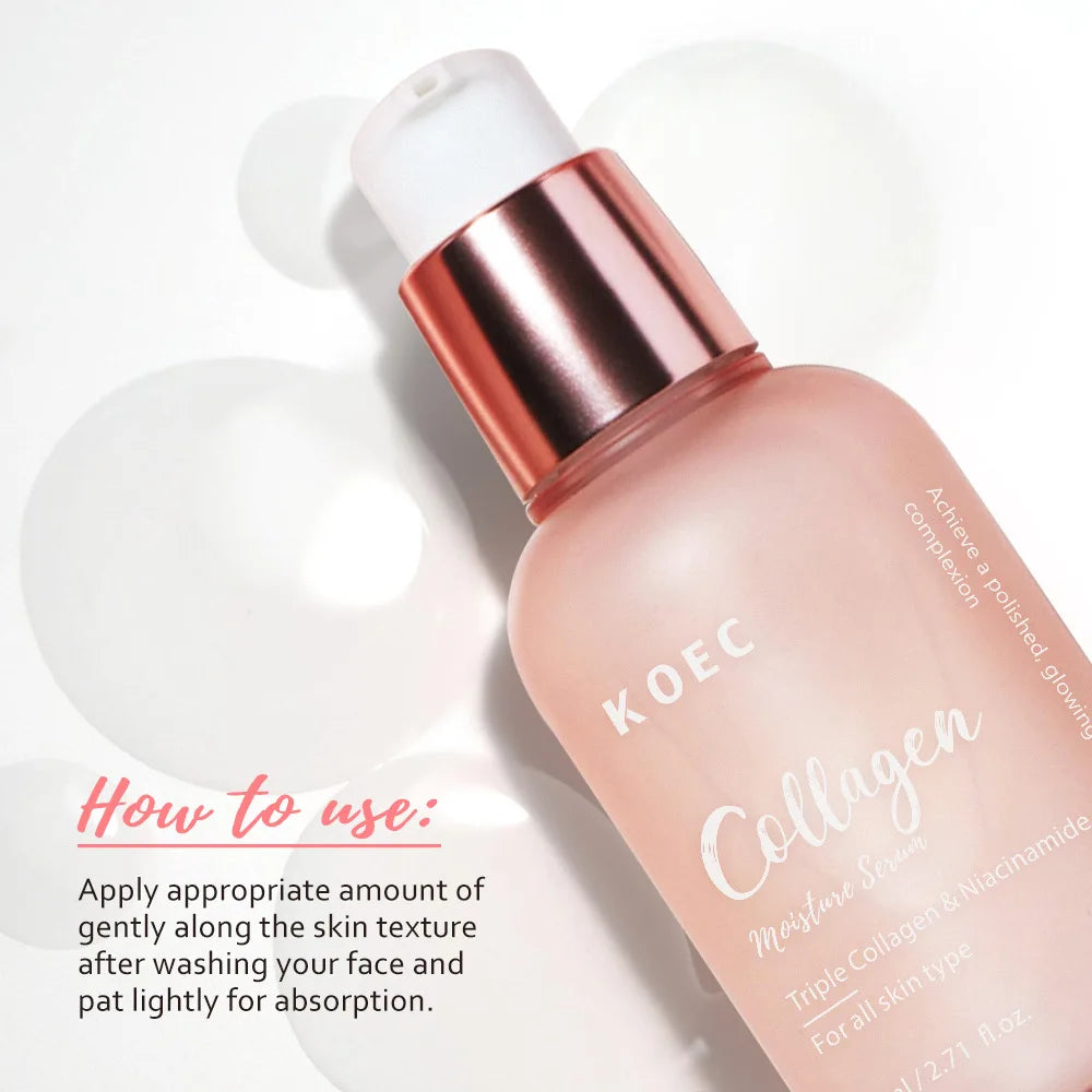 Face Lifting Facial Essence Triple Collagen Complex Face Serum for Anti-Aging Firming Nourish Dull Skin Glow With Niacinamide