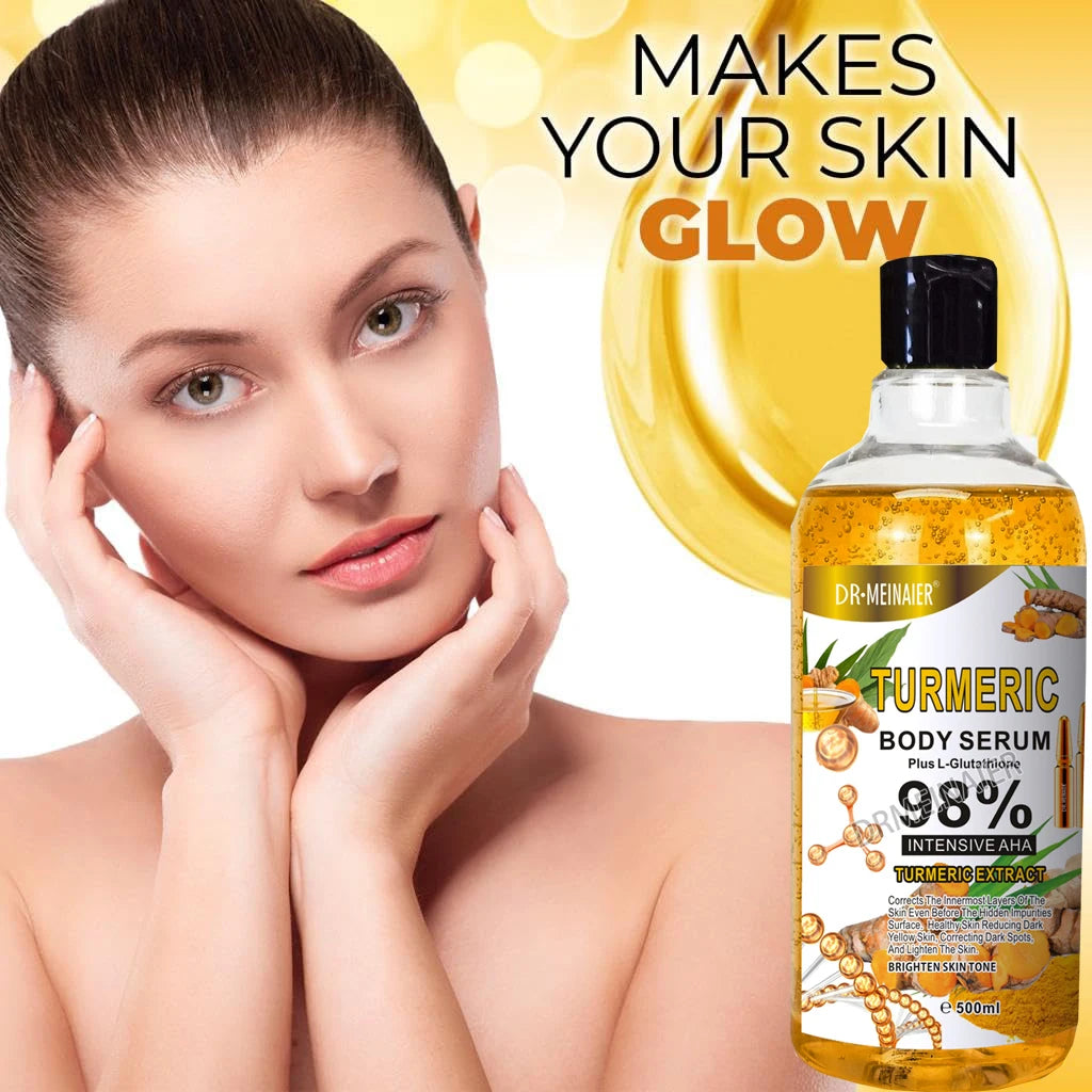 Super Turmeric Serum for Face & Body Skin Brightening Serum for Dark Spots - Turmeric Facial Repair Serum Cleanses Skin