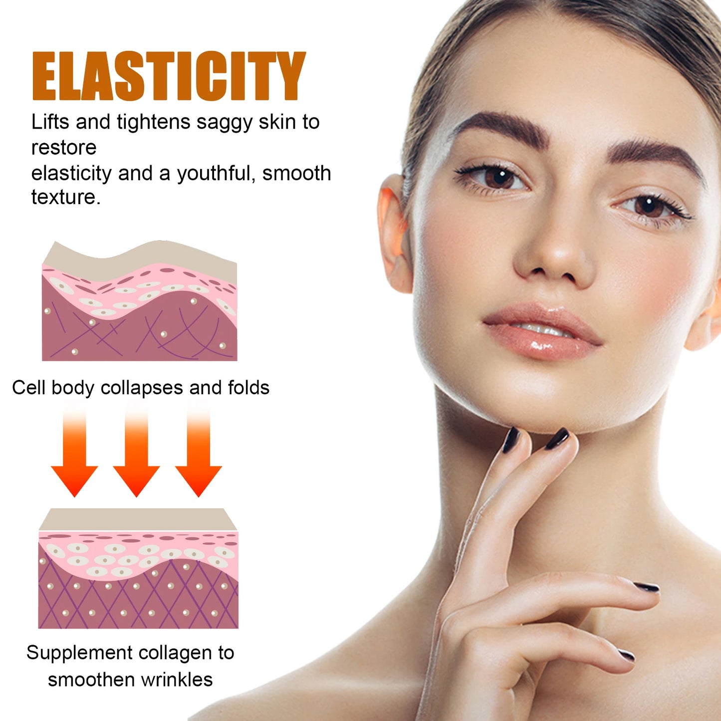 Collagen Face Serum Hydrating Tightening Smoothing Nourishing Brightening Face Skin Fade Fine Lines Anti-Aging Face Essence