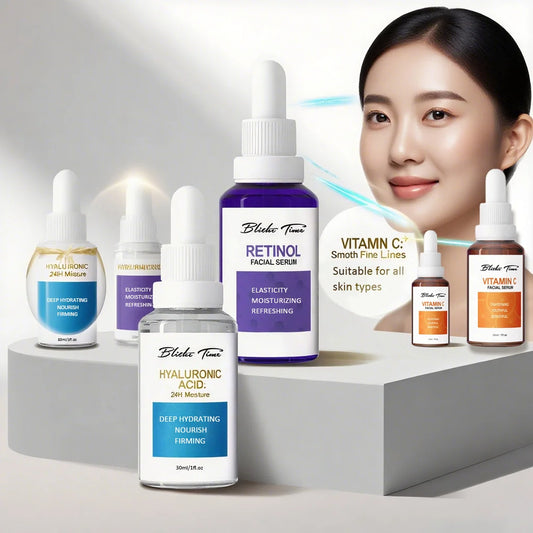 Blithe Time Serum 2-Set (30ml*3/Set): C+A+Hyaluronic Acid, Firm & Hydrating, Holiday/Travel