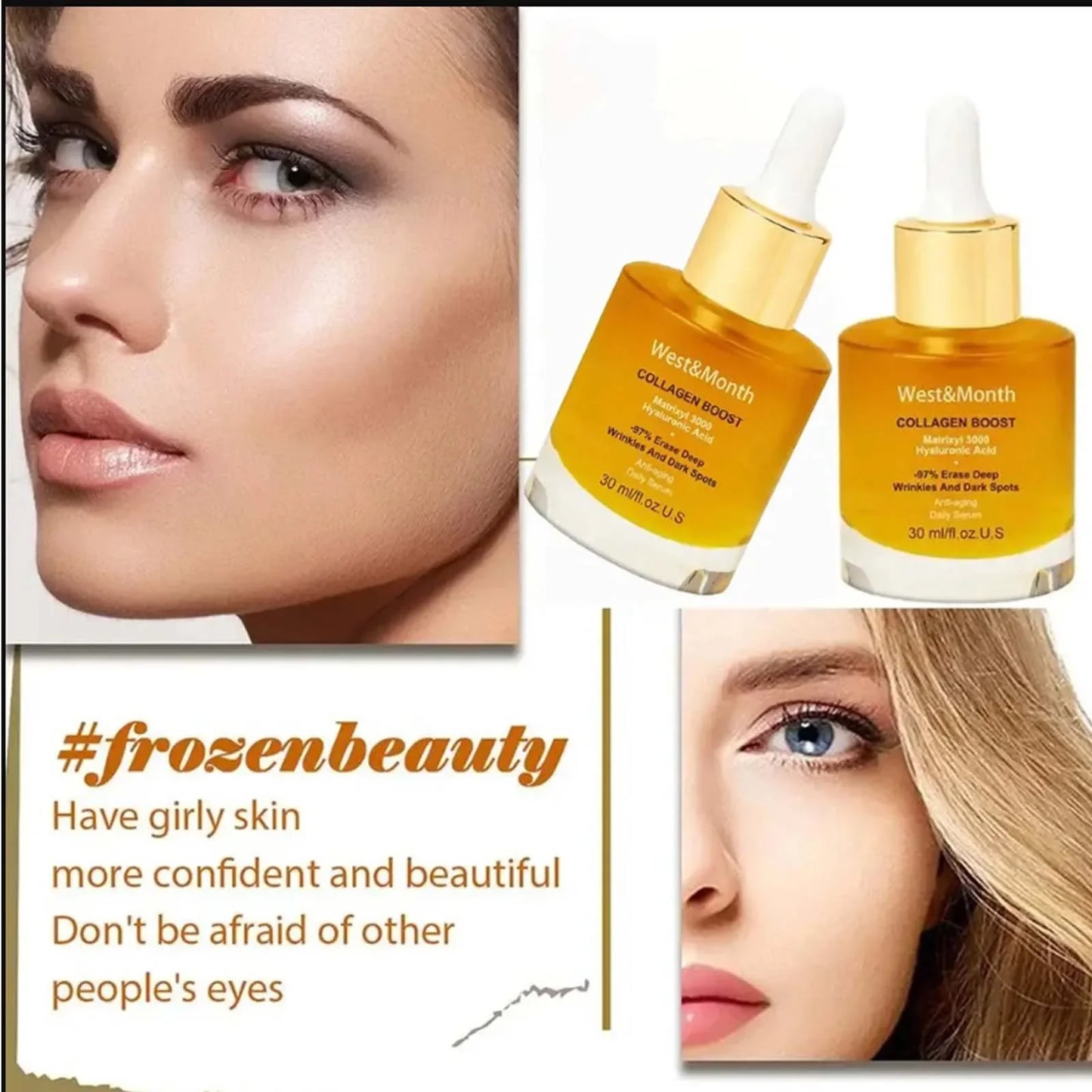 Collagen Face Serum Hydrating Tightening Smoothing Nourishing Brightening Face Skin Fade Fine Lines Anti-Aging Face Essence