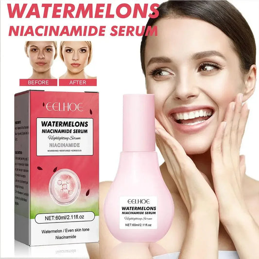 60ml Watermelon Glow Niacinamide Dew Drops Serum Priming Highlighter Serum Lightweight Hydrating Face Makeup Serum 2025