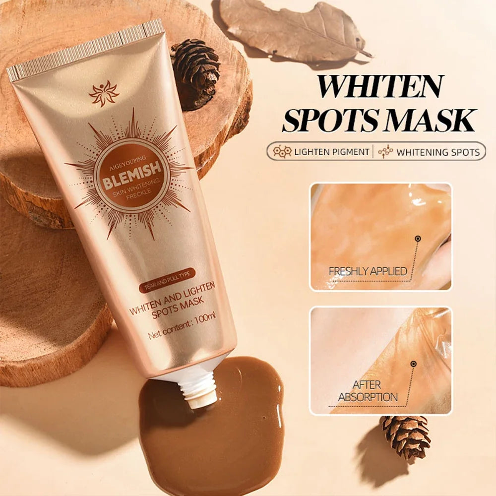 Whiten and Lighten Spots Mask Spots Peel-Off Facial Mask Anti-Blemish Freckle Brightening Mask Deeply Clean Pore Tightening Moisture